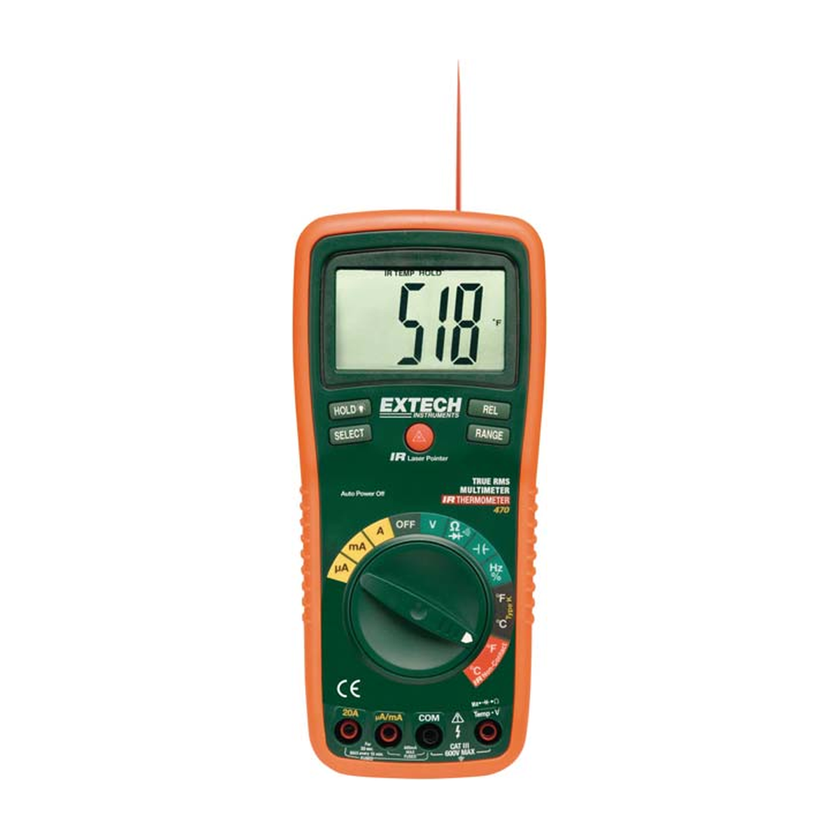 EXTECH EX470 — Multimetre professionnel True RMS 12 fonctions + thermometre IR